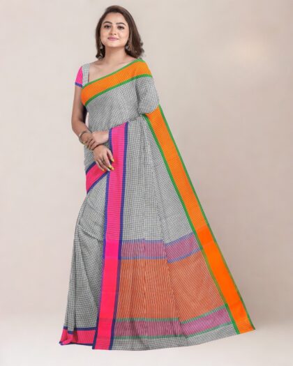 Pure Cotton Grameen Check Saree