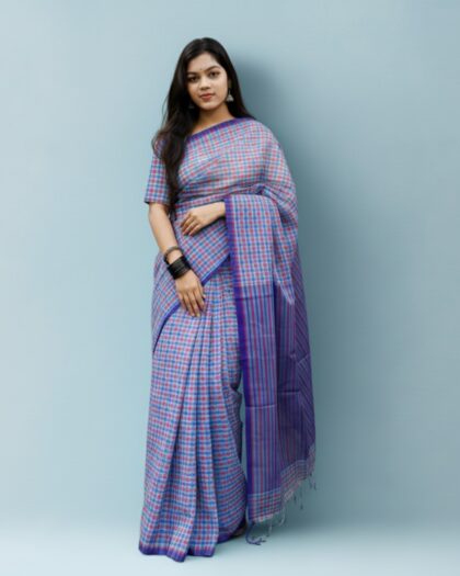 Pure Cotton Grameen Check Saree