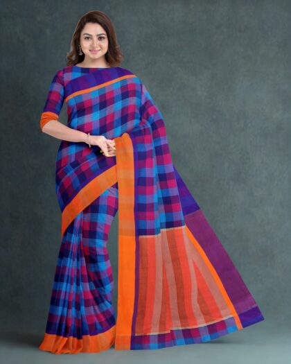 Pure Cotton Grameen Check Saree