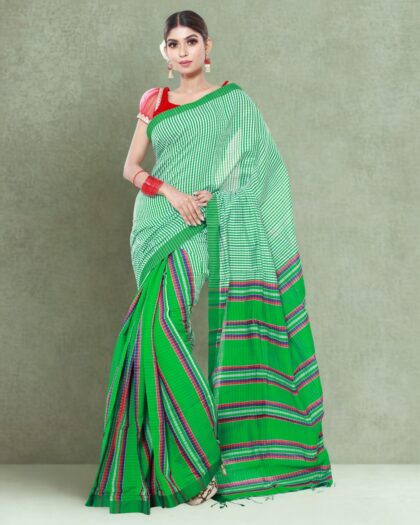Half silk Gamcha check Saree